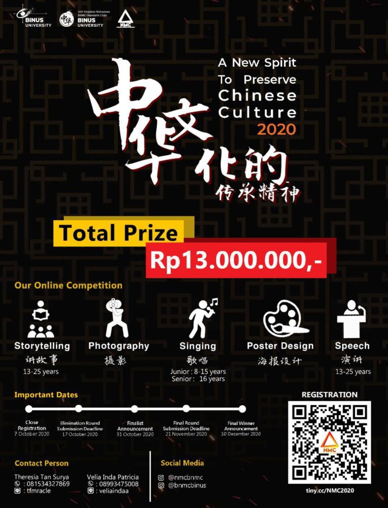 Daftarkan dirimu segera di “National Mandarin Competition (NMC) 2020”